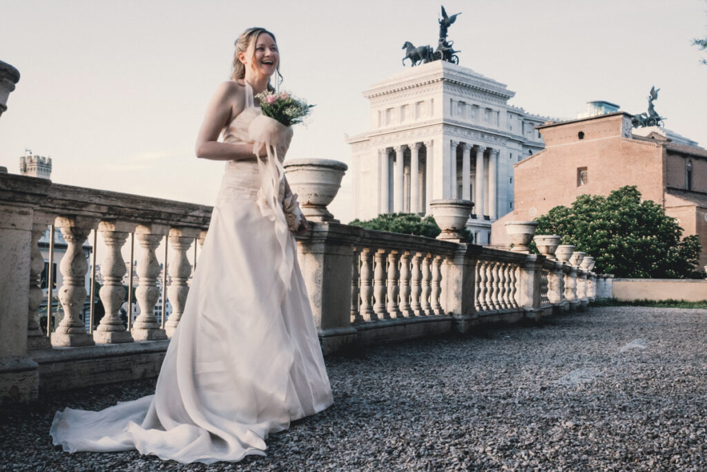 The bride on the Terrace Caffarelli