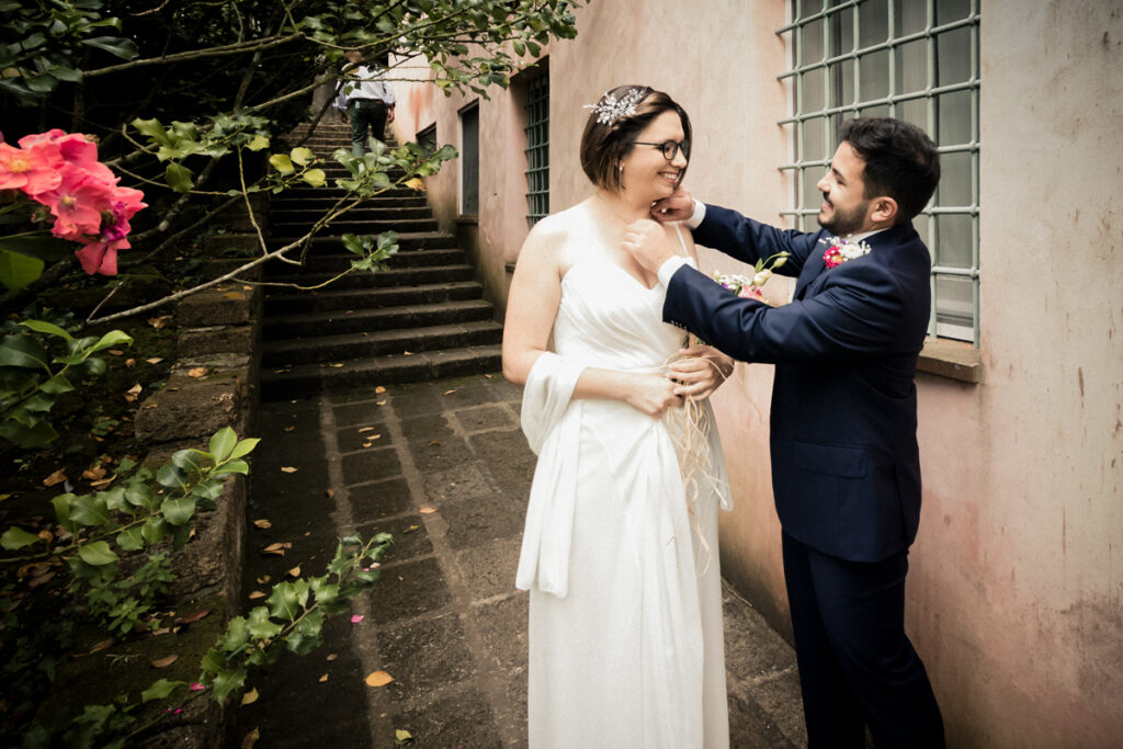 the couple meets before the wedding ceremony