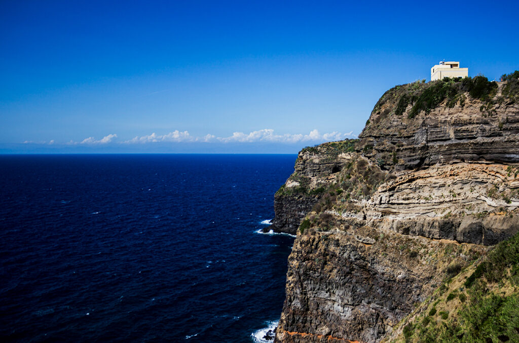 the high cliffs of Ventotene Island