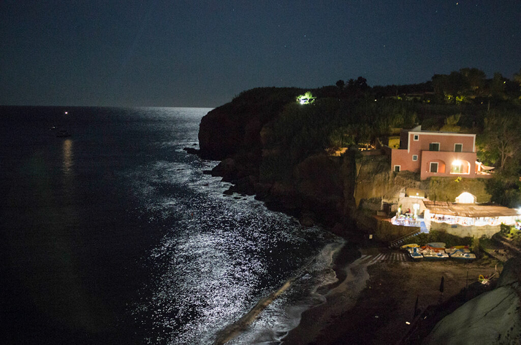 The coast of Ventotene in a clear night